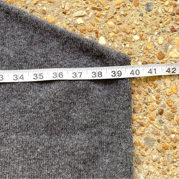 Tahari Wool & Yak Hair Striped Gray Poncho Cowl Neck Poncho Size S - Picture 4 of 7